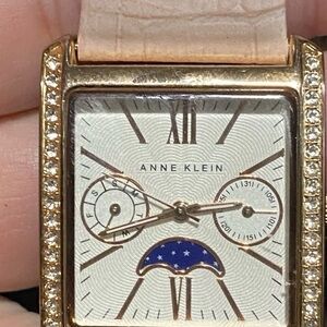 Anne Klein Gold Tone Watch with Crystal Accents